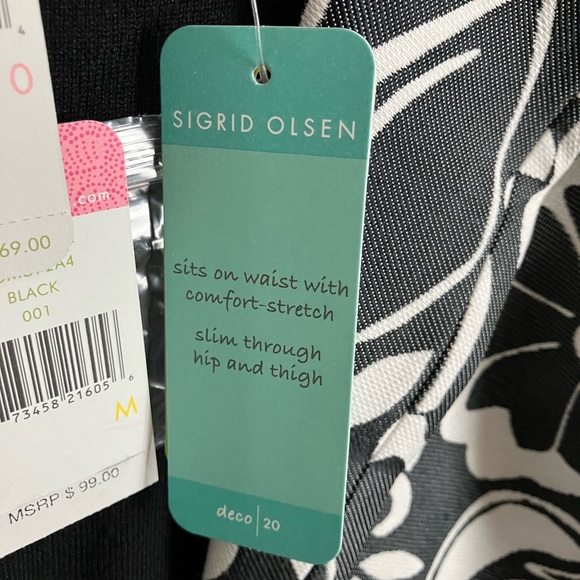 Beautiful Sigrid Olsen Bold Blk/Wht Jacket Pantsuit - Picture 3 of 6